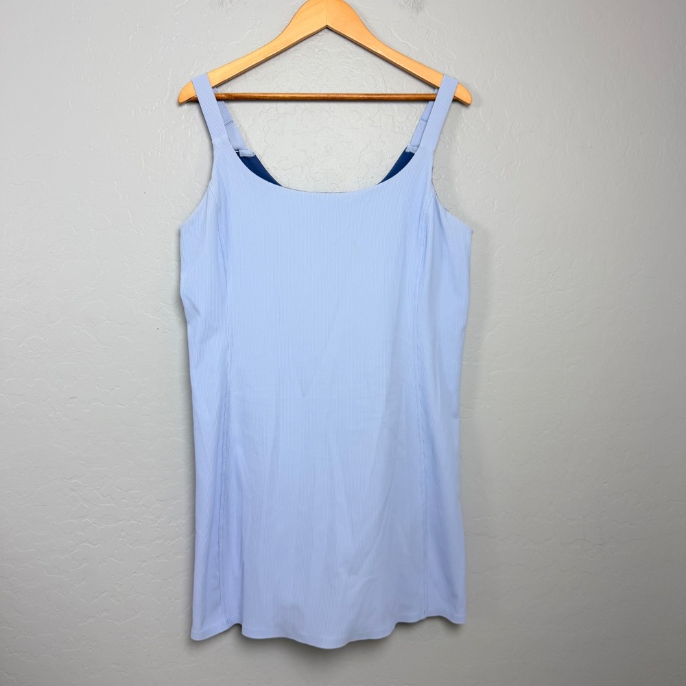 Spanx Get Moving Ribbed Active Dress Light Blue 1X Adjustable Straps Shorts
